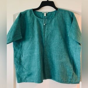 Eileen Fisher Turquoise Short Sleeve Tee XS